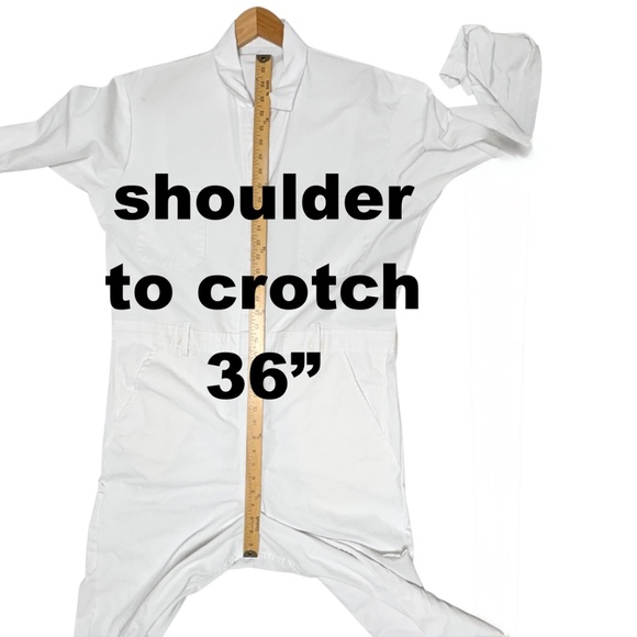 coveralls RED KAP L/XL white poly cotton long sleeve belt loops zip up - Picture 7 of 14